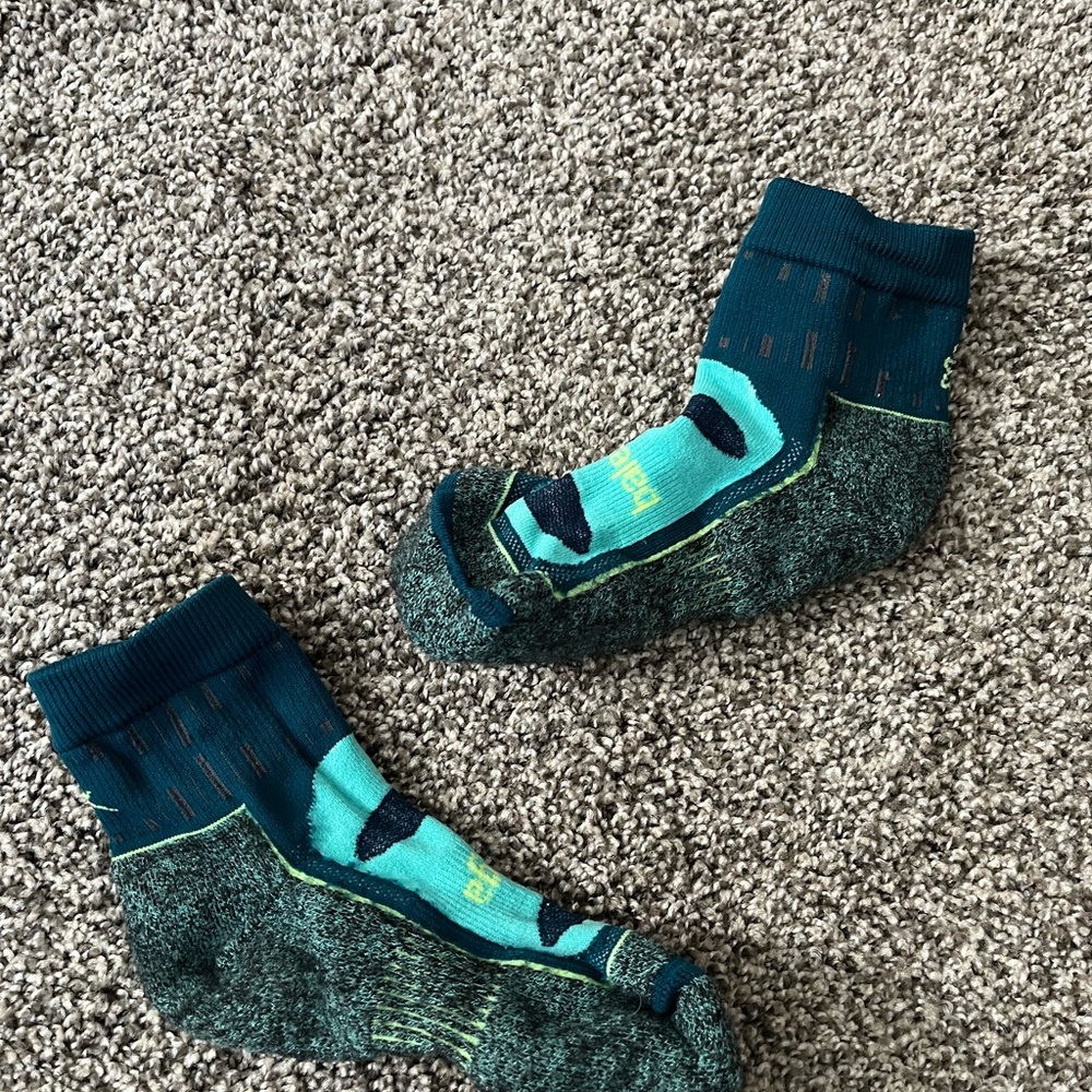 Teal and Black Women's Athletic Socks